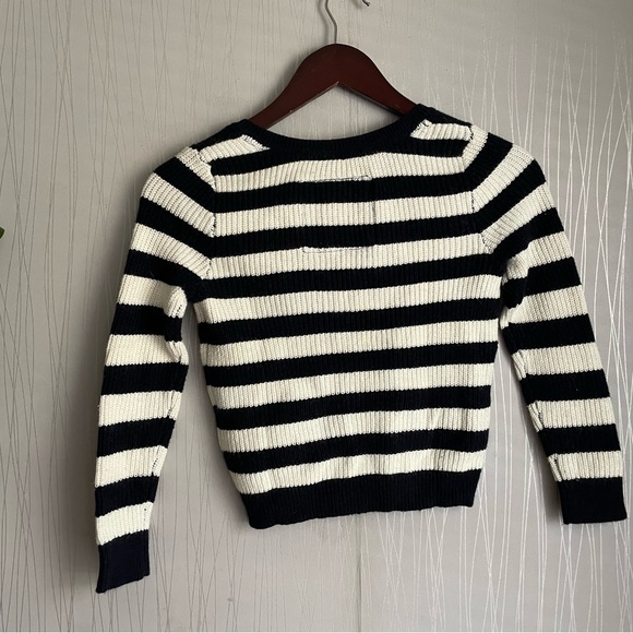 Abercrombie & Fitch Small Sweater Blue/White Striped Button Up Size XS - Picture 5 of 6